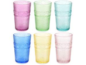 ingrosso set bicchieri vetro colorato