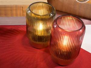 Grossista lampada vetro colorato zigrinato