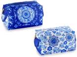 Kosmetikkoffer aus Stoff „Blue Porcelain“ mit Reißverschluss