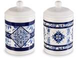 Lebensmittelbehälter aus Keramik „Blue Porcelain“.