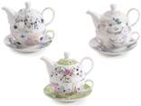 Porcelain cup, teapot and saucer set with 