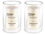 Scented candle in double bottom glass jar 