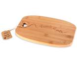 Tabla de cortar rectangular de madera de bambú con talla de