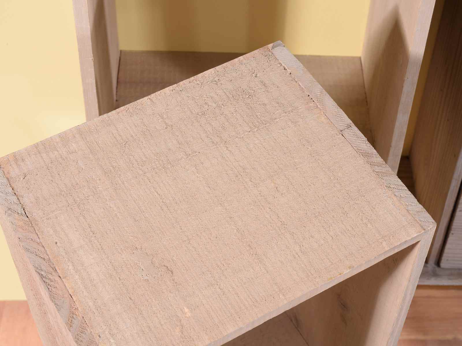 Set 4 mensole a cornice rettangolare multiuso legno naturale ...