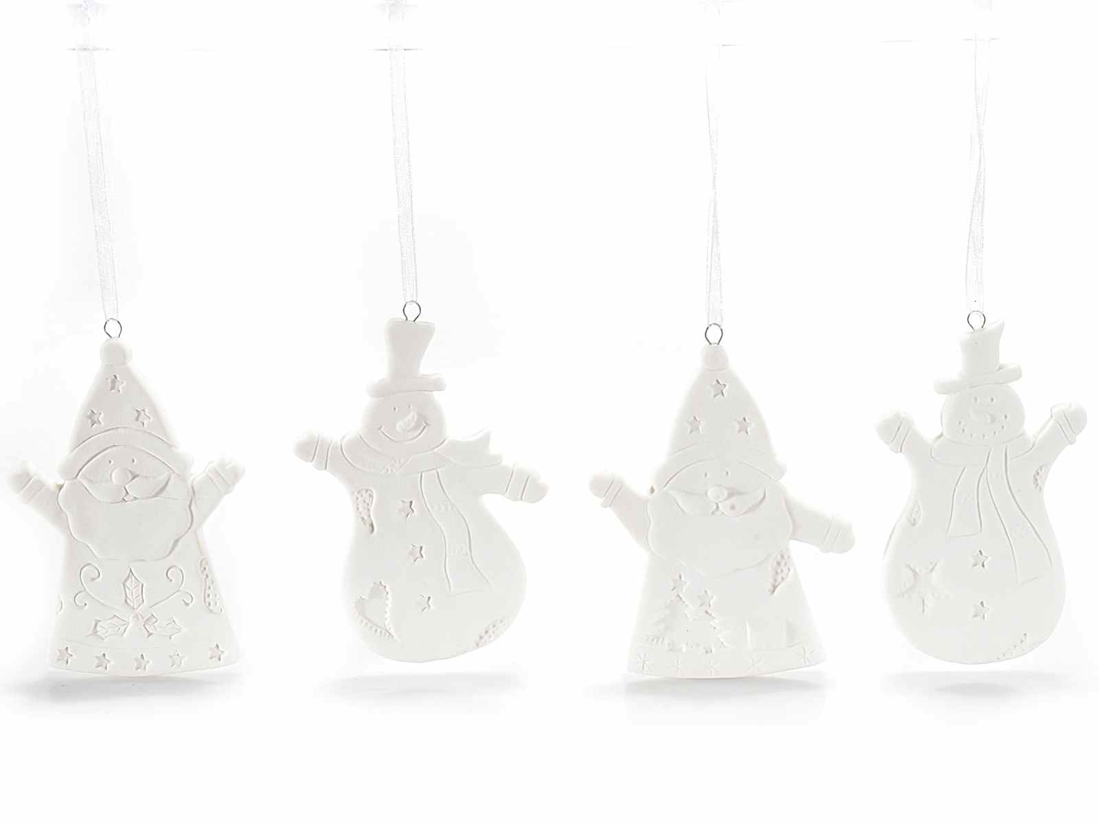 Decorazione babbo natale e pupazzo porcellana da appendere (72.04 ... Decorazione Interiors veranda