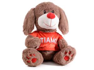 Câine Toysoft cu tricou roșu și '' Ti amo ''