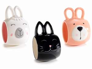 wholesale animal mugs handle ears