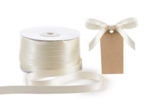 Wholesale white double satin ribbons