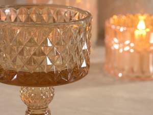 wholesale glass chalice candle holder