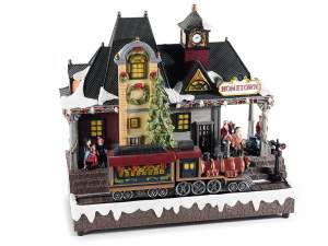 wholesale christmas village with music train house