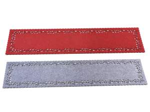 Christmas table runners red silver holly wholesale