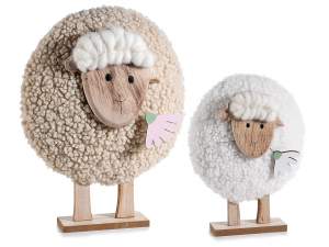 Decoración de pascua de ovejas de madera al por ma