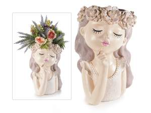 Girl face flower fairy vase wholesale