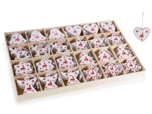 Wholesale tree decorations wood white red