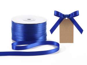 Wholesale blue double satin ribbon