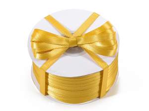 Wholesale double satin gold colored ribbons