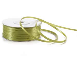 Wholesale green double satin ribbon