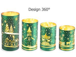 Vente en gros lampes de Noël cylindriques en verre