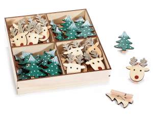 Reindeer wooden clothespins wholesaler