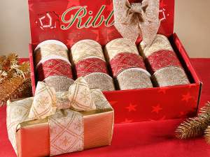 gold glitter jute christmas ribbon wholesaler