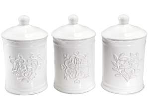 Wholesale white ceramic food jar