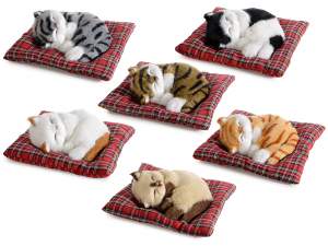 Gatos decorativos almohada de piel sintética al po