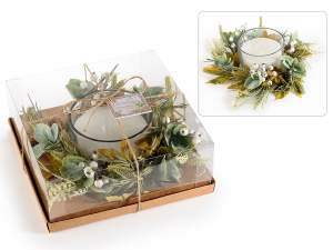 wholesale christmas candle with garland