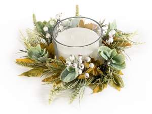wholesale christmas candle with garland