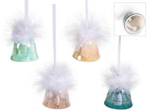 Wholesale shiny ceramic bell feathers appender