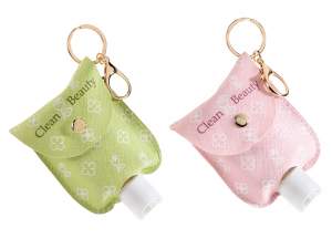 Keychain / charm with case and 30ml hand sanitizer gel