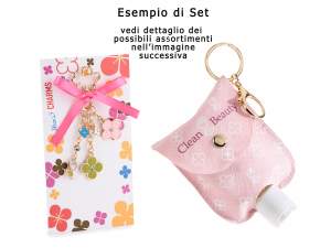 Charm/Keychain with pendants and hand sanitizing gel 30ml