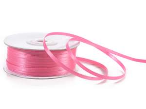 Red hot pink double satin ribbon