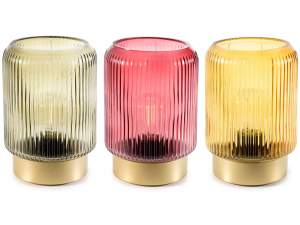 Wholesaler of knurled colored glass lamp