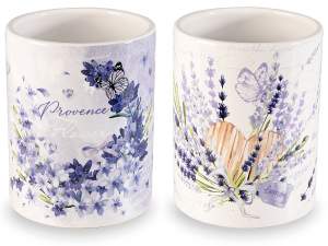 Keramik-Utensilienhalter mit Dekor „Lavendel“