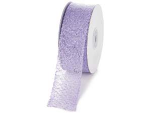 Wholesale lilac fabric ribbon with gauze effect