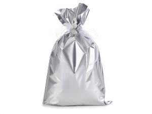 Metallic gift  bag silver color cm 30x50 h