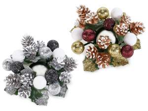 Wholesale Christmas wreaths pine cones gold silver