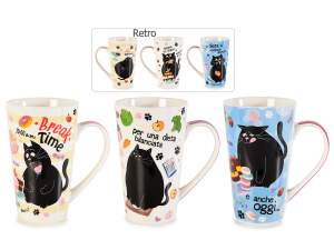 Grossistes mugs en porcelaine à décor chat