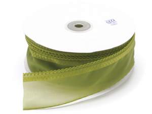 Wholesale green organza tie ribbon