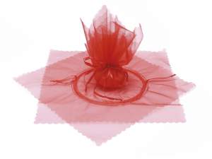 Wholesale red organza confetti tulle