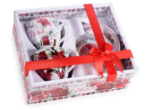 Cutie de cadou pentru căni de ceai de Crăciun cu r