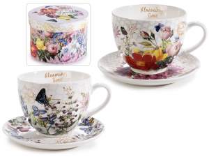 Wholesale coffee cups flowers saucer