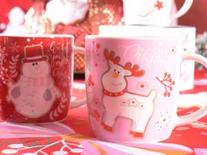 Wholesale christmas mugs with real gold decoration
