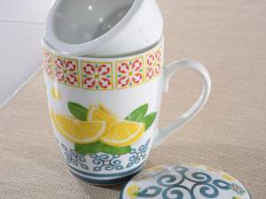 Wholesale citrus infusion pot with porcelain lid