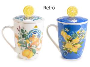 Großhandel Zitronen-Zitrus-Design-Becher mit Decke