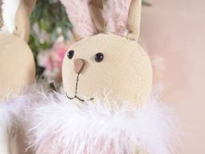 Easter rabbit wholesaler with feather fur decorati