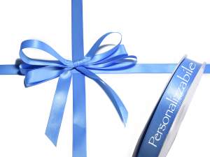 Satin double personalized blue avio ribbon