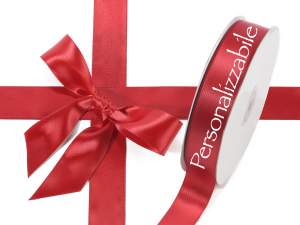 Satin double personalized ruby red ribbon