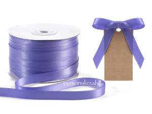 Satin double ribbon lavender personalized