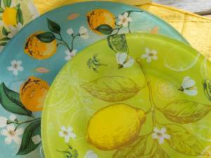 Großhändler für Teller mit Zitronen-Zitrus-Dekorat